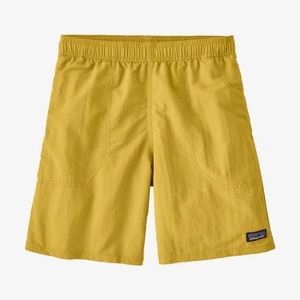 Patagonia kids’ baggies shorts, yellow, size small (7/8)